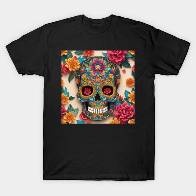 Skull flower cute design T-Shirt by nonagobich